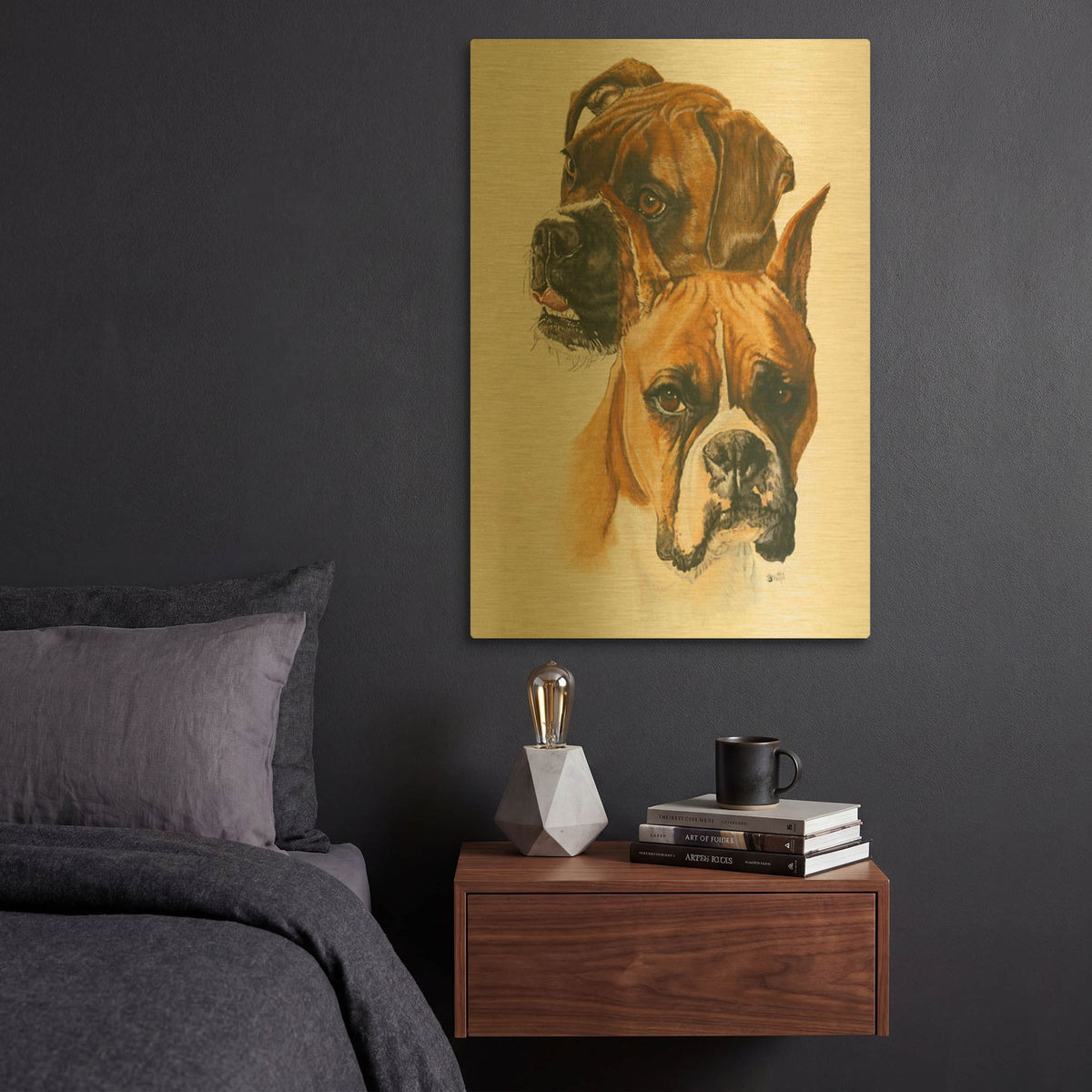 'Boxer' By Barbara Keith Gold Metal Wall Art