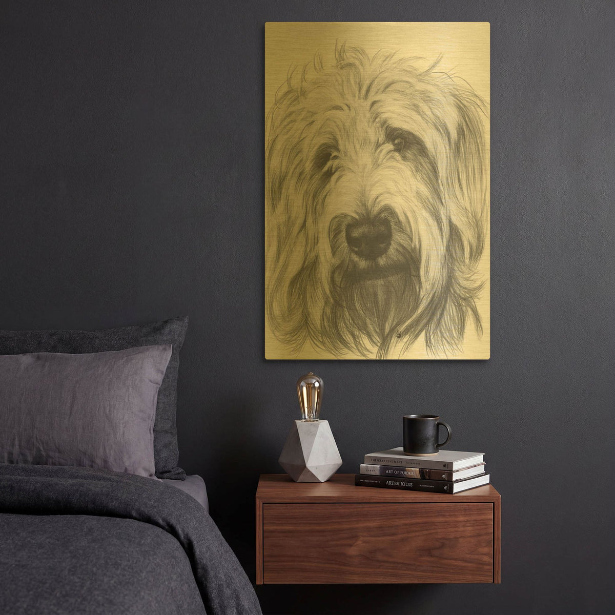 'Labradootle' By Barbara Keith Gold Metal Wall Art