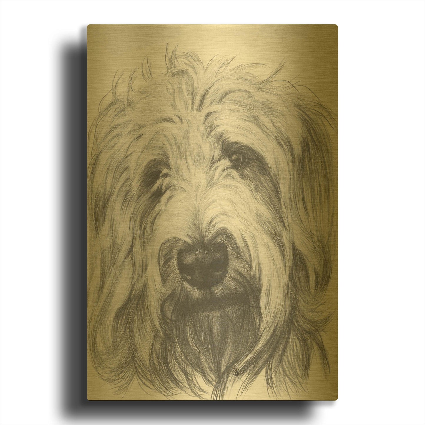'Labradootle' By Barbara Keith Gold Metal Wall Art