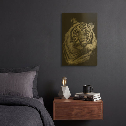 'Variance' By Barbara Keith Gold Metal Wall Art
