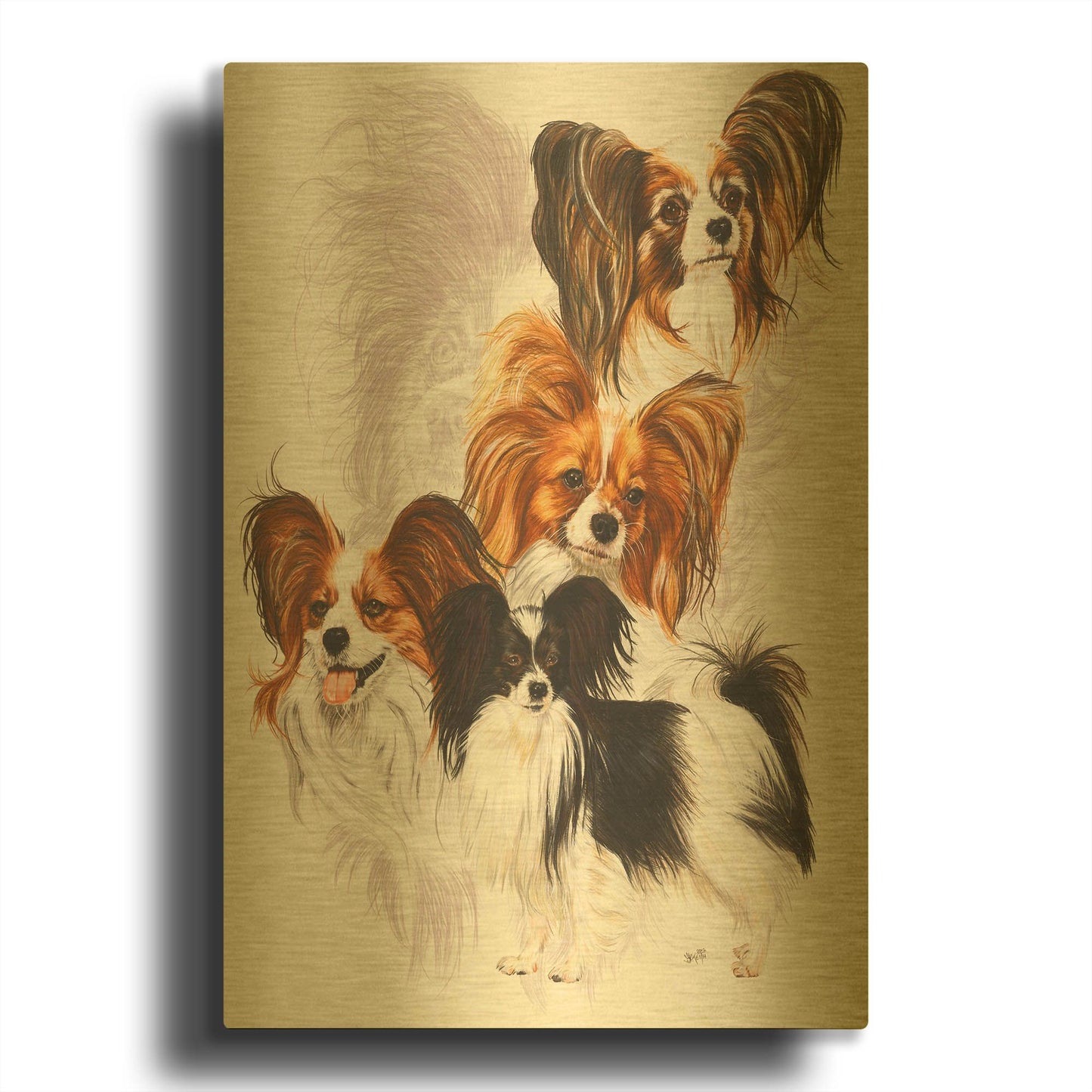 'Papillion' By Barbara Keith Gold Metal Wall Art