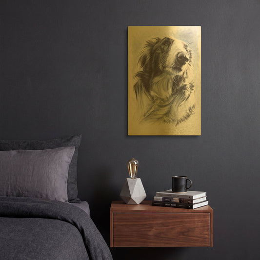 'Borzoi' By Barbara Keith Gold Metal Wall Art