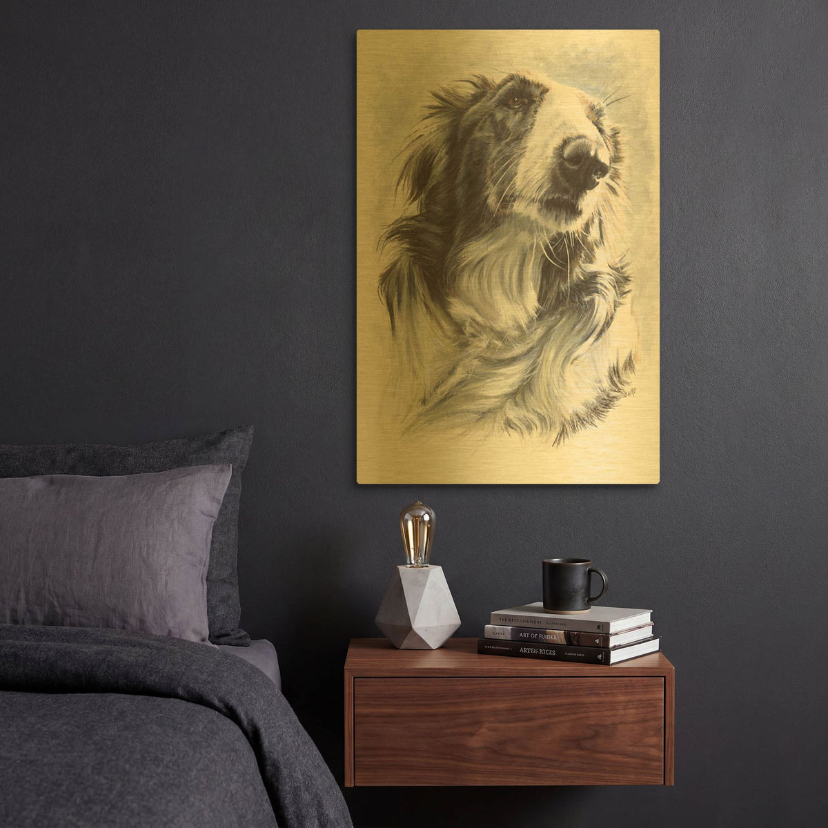 'Borzoi' By Barbara Keith Gold Metal Wall Art