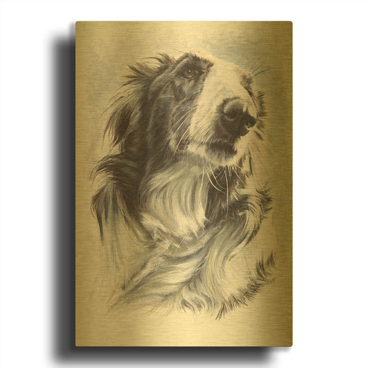 'Borzoi' By Barbara Keith Gold Metal Wall Art