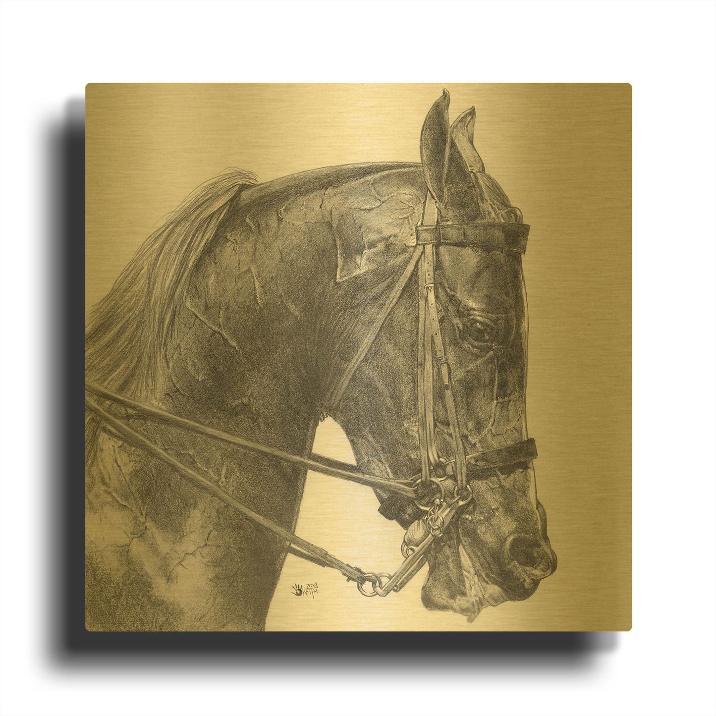 'Effort' By Barbara Keith Gold Metal Wall Art