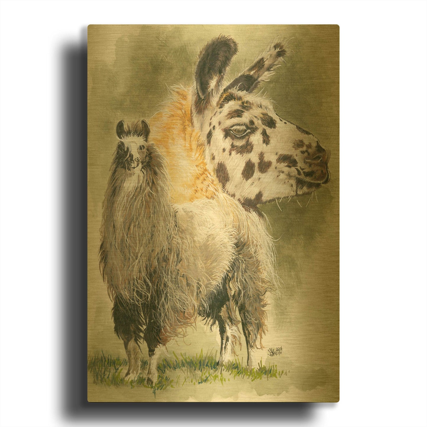 'Peevish' By Barbara Keith Gold Metal Wall Art