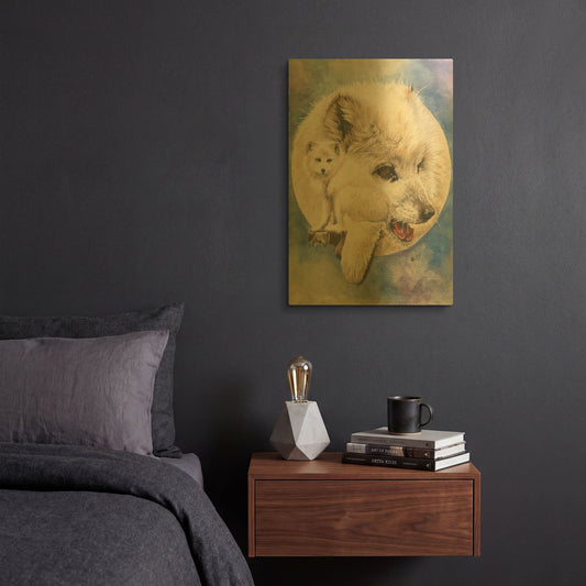'Snowy' By Barbara Keith Gold Metal Wall Art