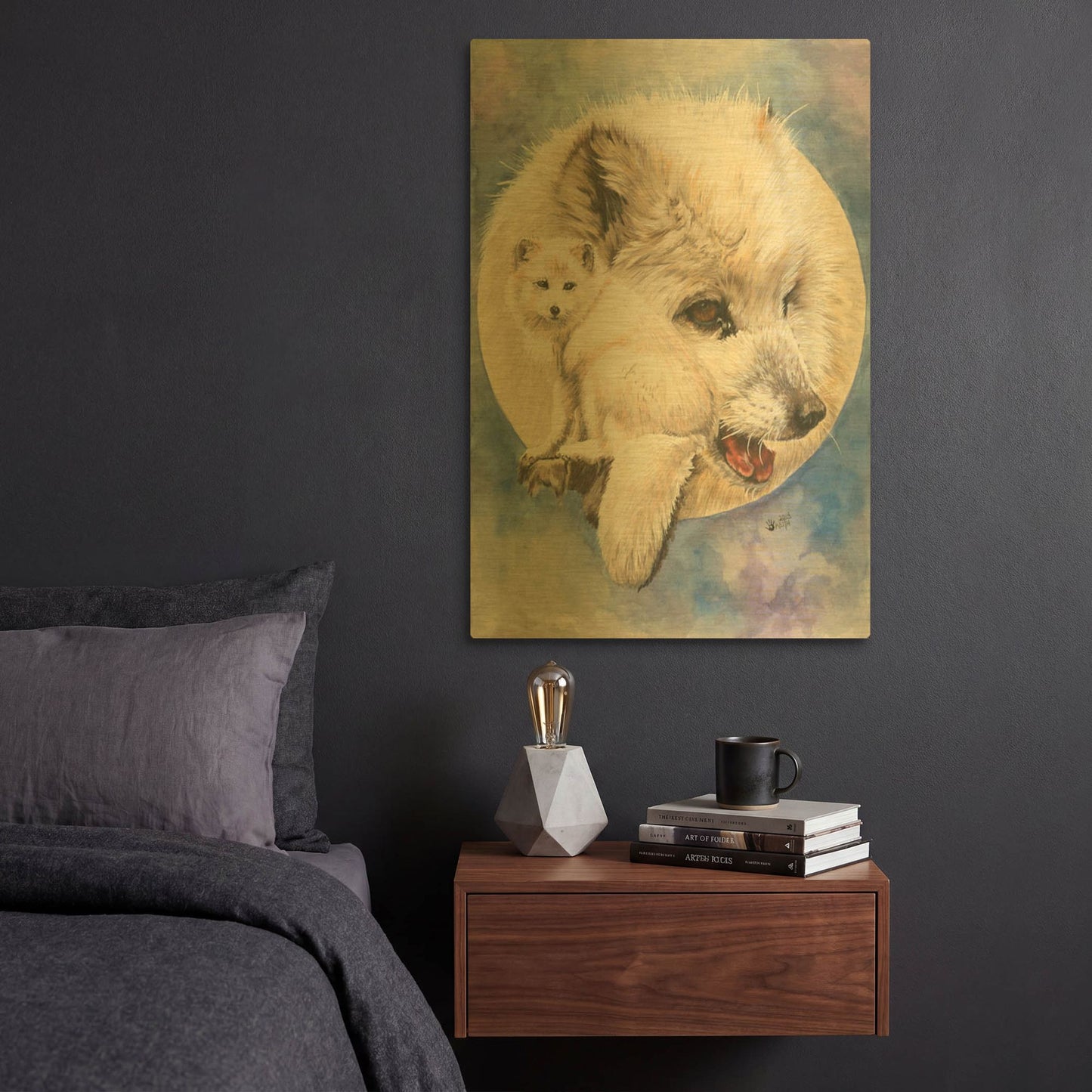 'Snowy' By Barbara Keith Gold Metal Wall Art