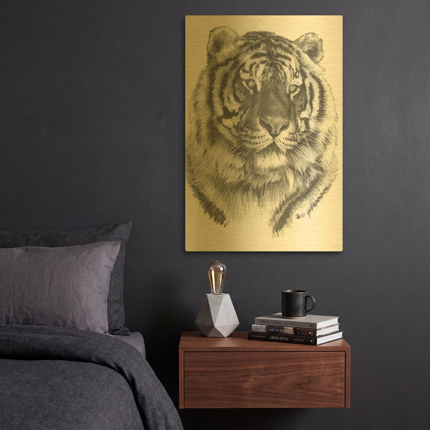 'Charming' By Barbara Keith Gold Metal Wall Art