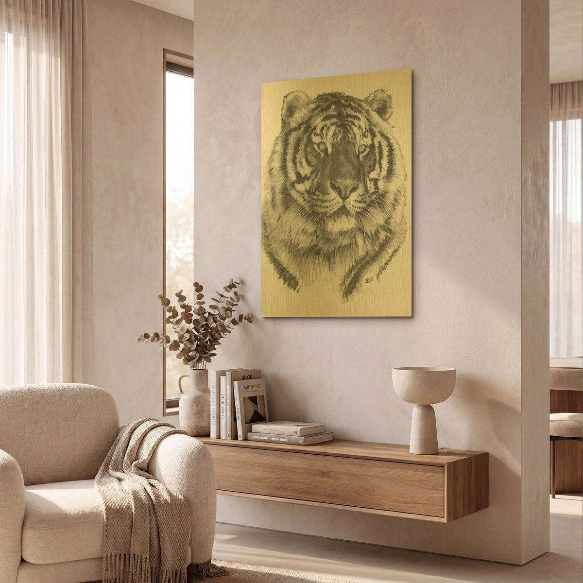 'Charming' By Barbara Keith Gold Metal Wall Art