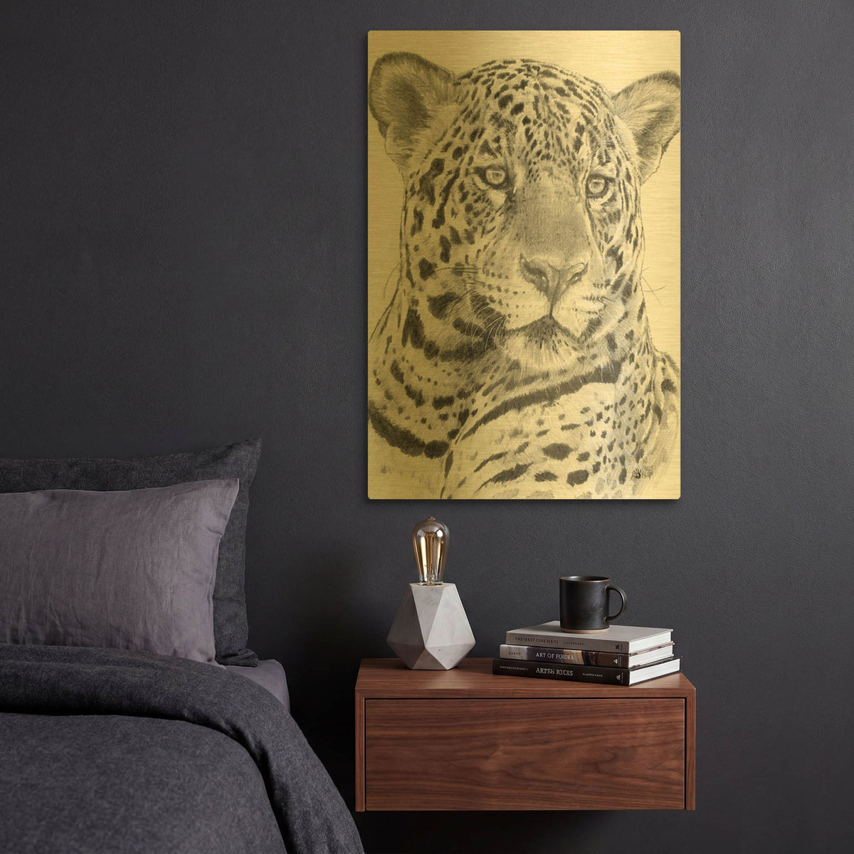 'Placate' By Barbara Keith Gold Metal Wall Art