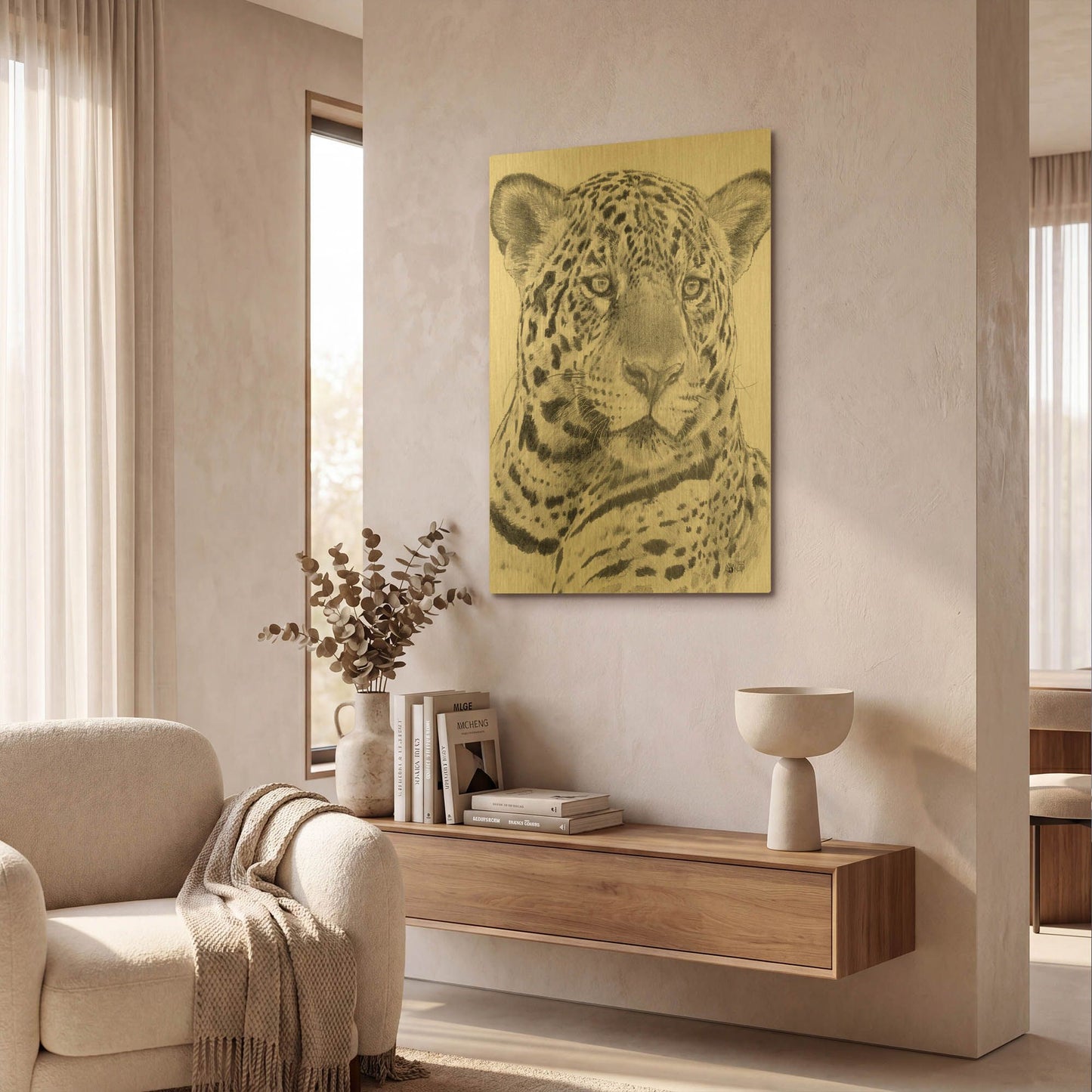 'Placate' By Barbara Keith Gold Metal Wall Art
