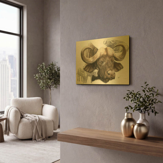 'Puissant' By Barbara Keith Gold Metal Wall Art