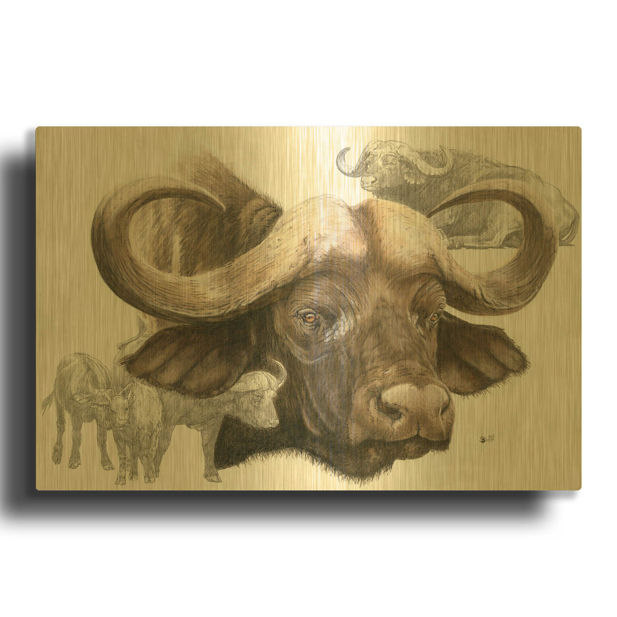'Puissant' By Barbara Keith Gold Metal Wall Art