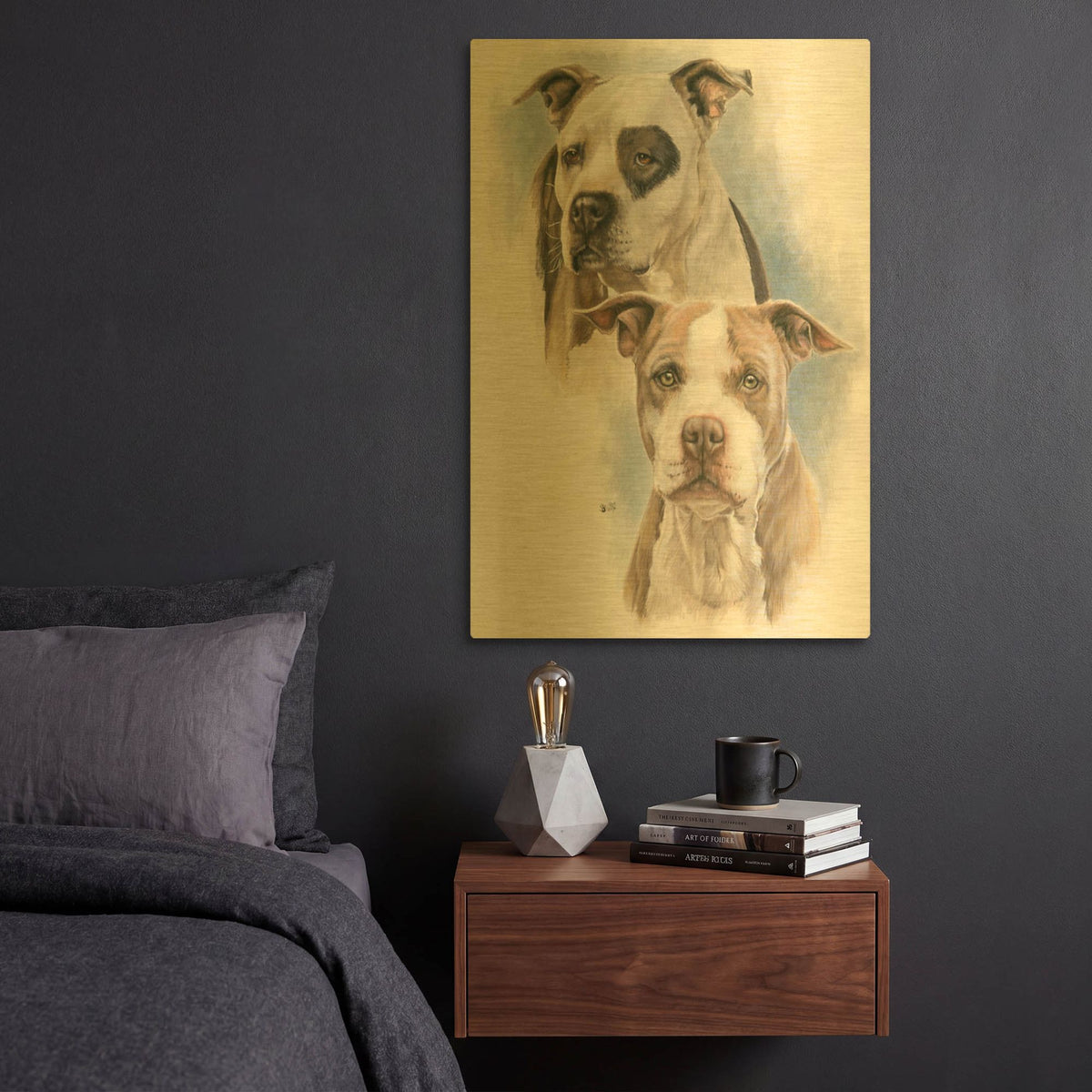 'Sparkle and Buster' By Barbara Keith Gold Metal Wall Art