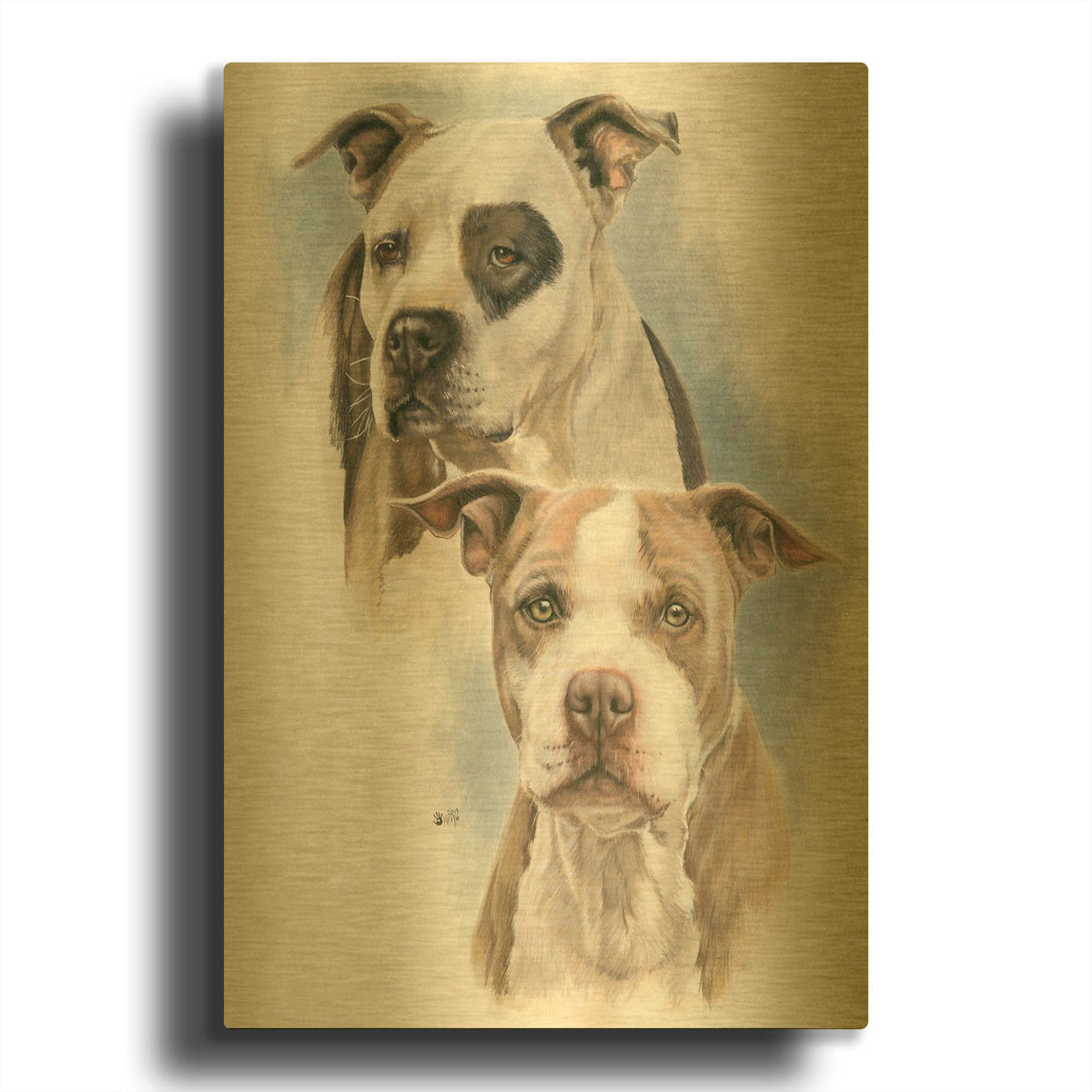 'Sparkle and Buster' By Barbara Keith Gold Metal Wall Art