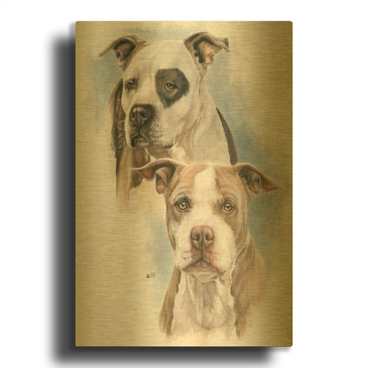 'Sparkle and Buster' By Barbara Keith Gold Metal Wall Art