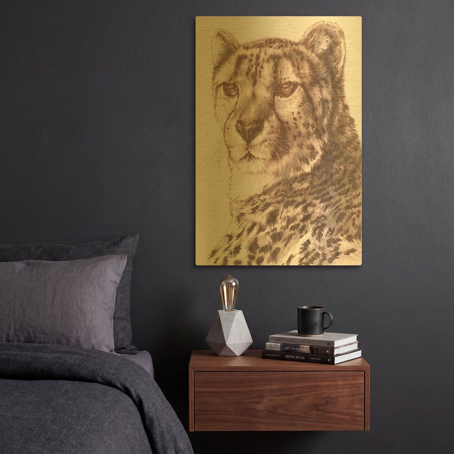 'Haste' By Barbara Keith Gold Metal Wall Art