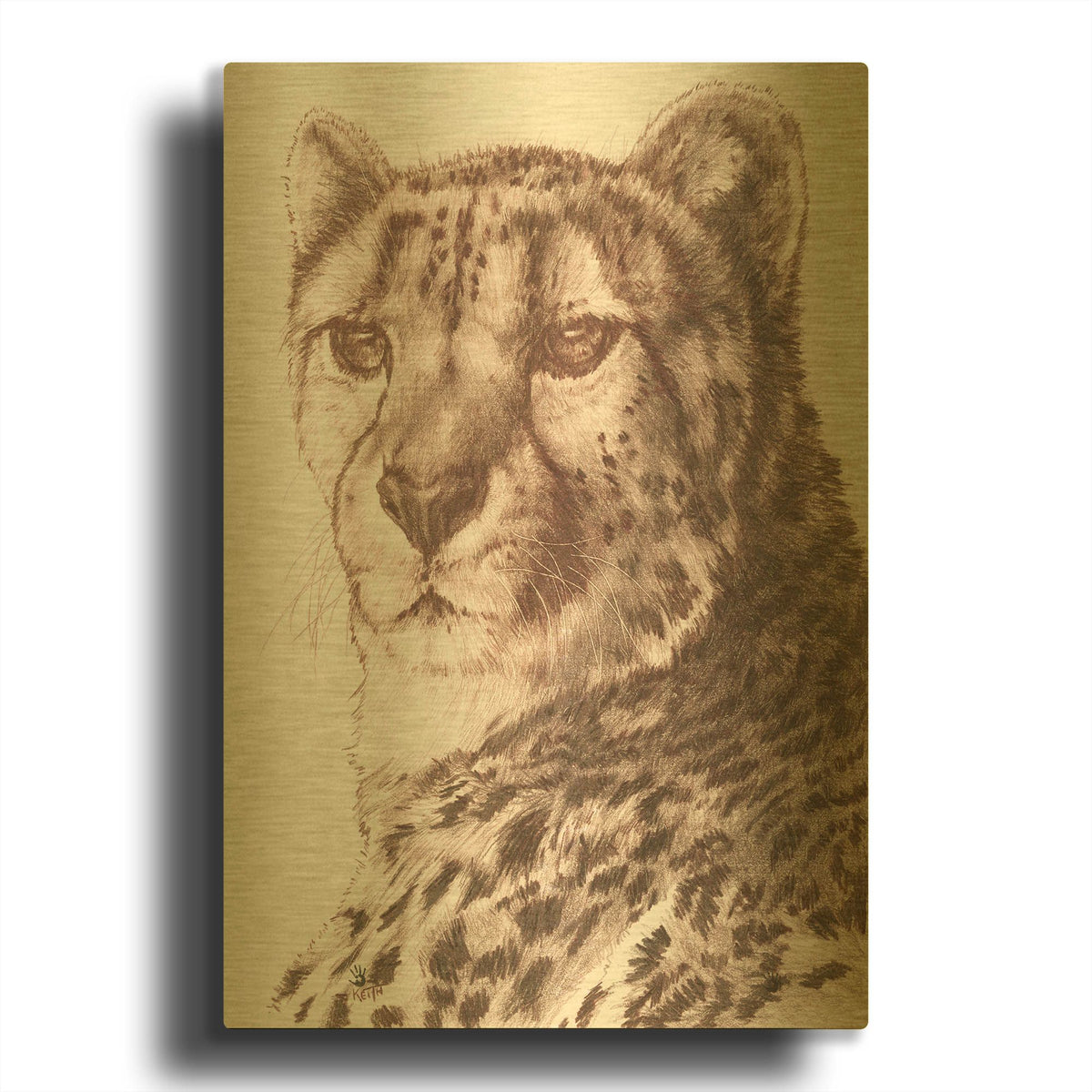 'Haste' By Barbara Keith Gold Metal Wall Art