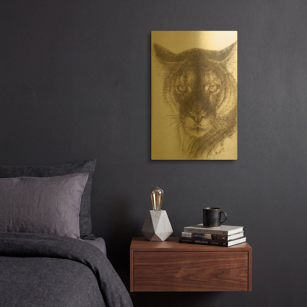 'Malcontent' By Barbara Keith Gold Metal Wall Art