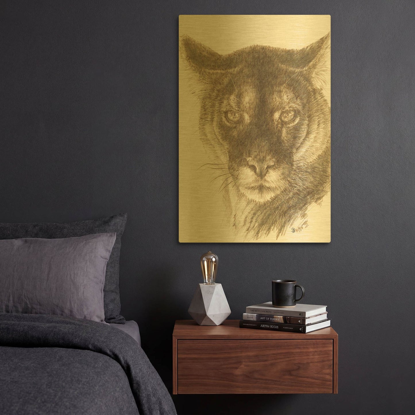 'Malcontent' By Barbara Keith Gold Metal Wall Art