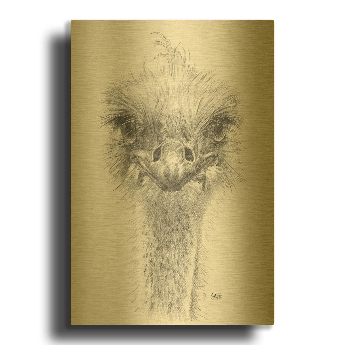 'Ozzy' By Barbara Keith Gold Metal Wall Art