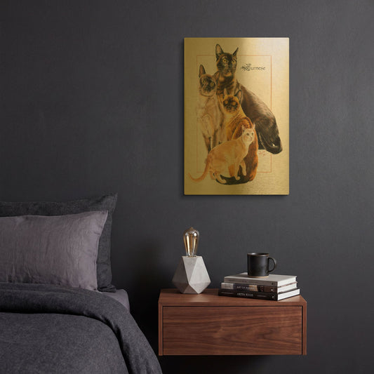 'Burmese' By Barbara Keith Gold Metal Wall Art