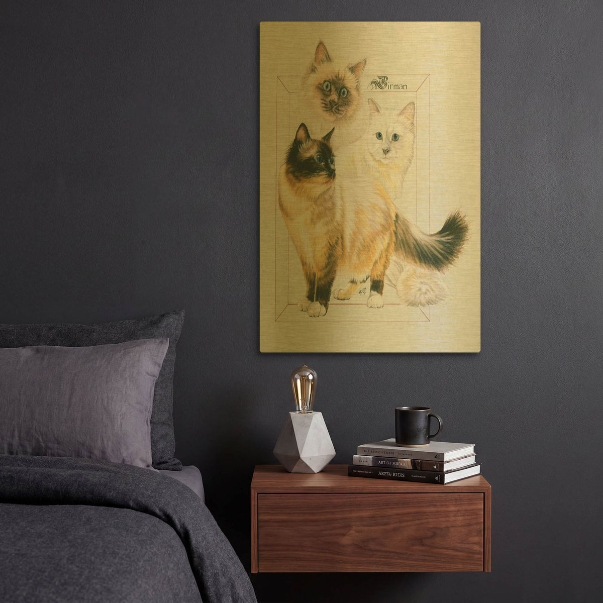 'Birman' By Barbara Keith Gold Metal Wall Art