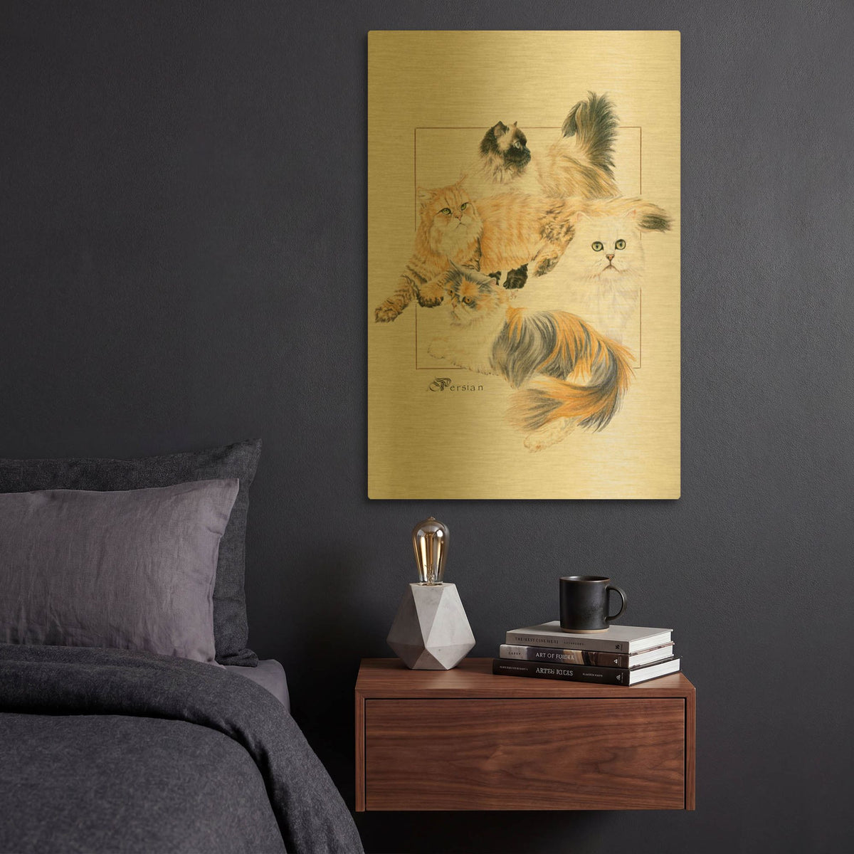 'Persian' By Barbara Keith Gold Metal Wall Art