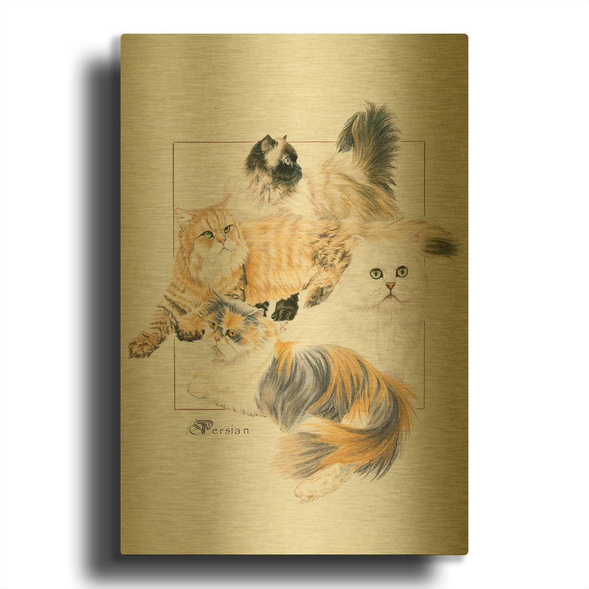 'Persian' By Barbara Keith Gold Metal Wall Art