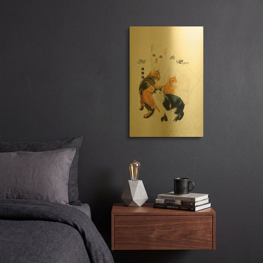 'Cymric And Manx' By Barbara Keith Gold Metal Wall Art