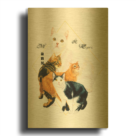 'Cymric And Manx' By Barbara Keith Gold Metal Wall Art