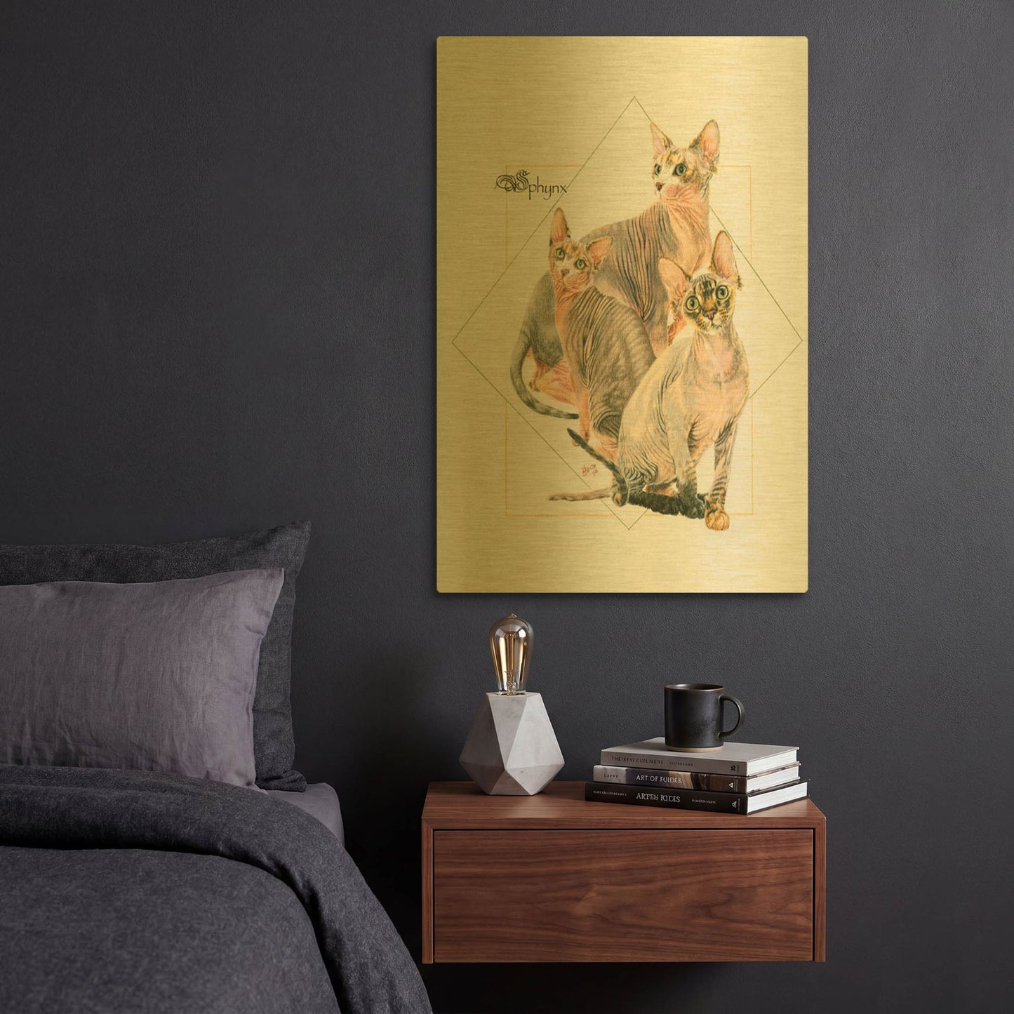 'Sphynx' By Barbara Keith Gold Metal Wall Art