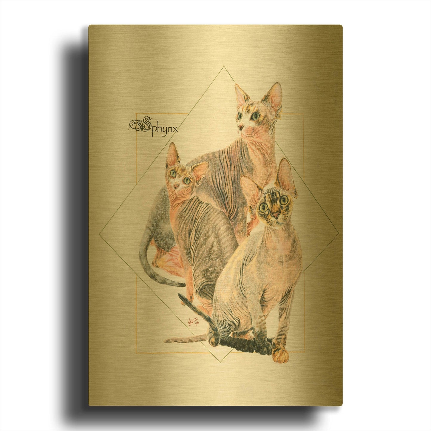 'Sphynx' By Barbara Keith Gold Metal Wall Art