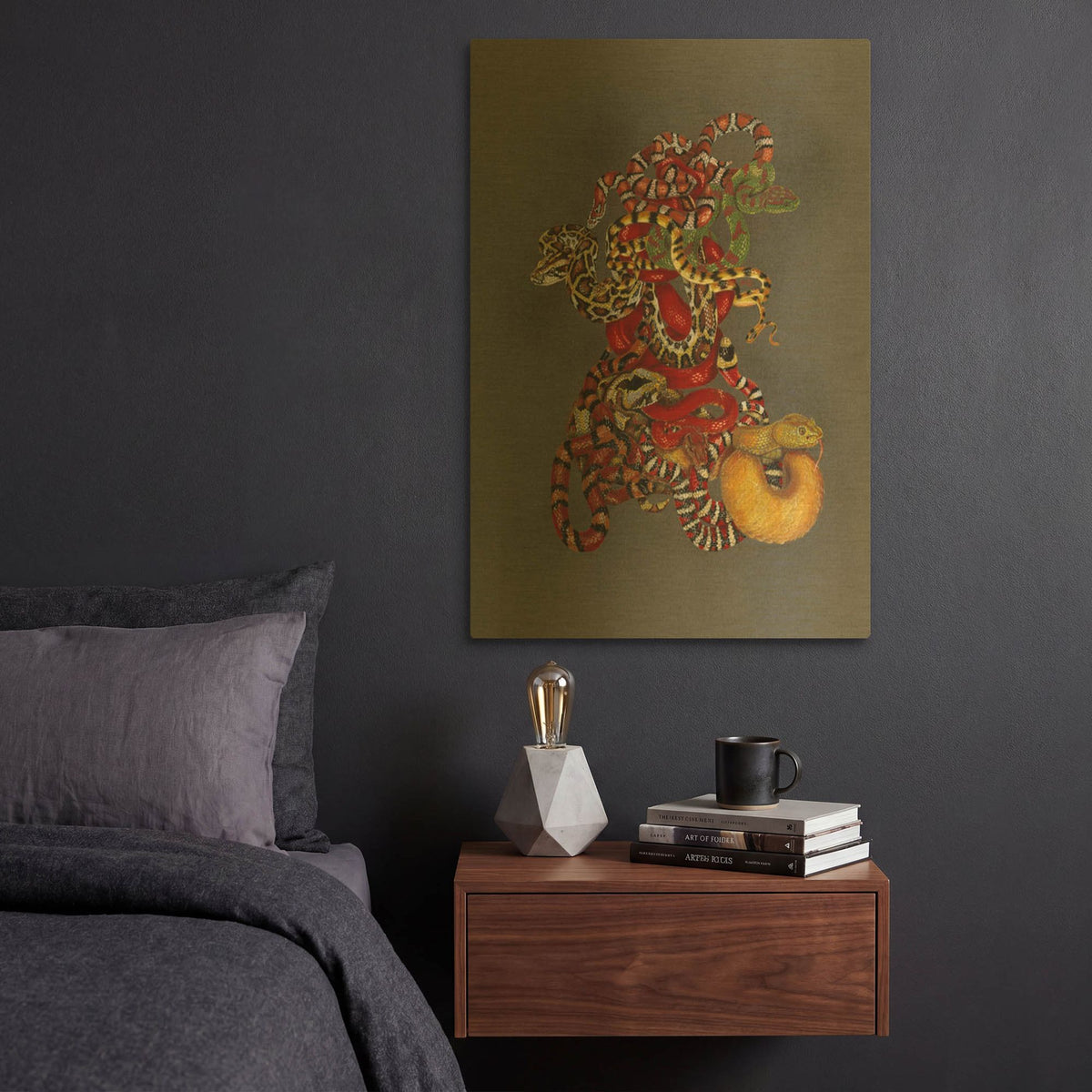 'Slither' By Barbara Keith Gold Metal Wall Art