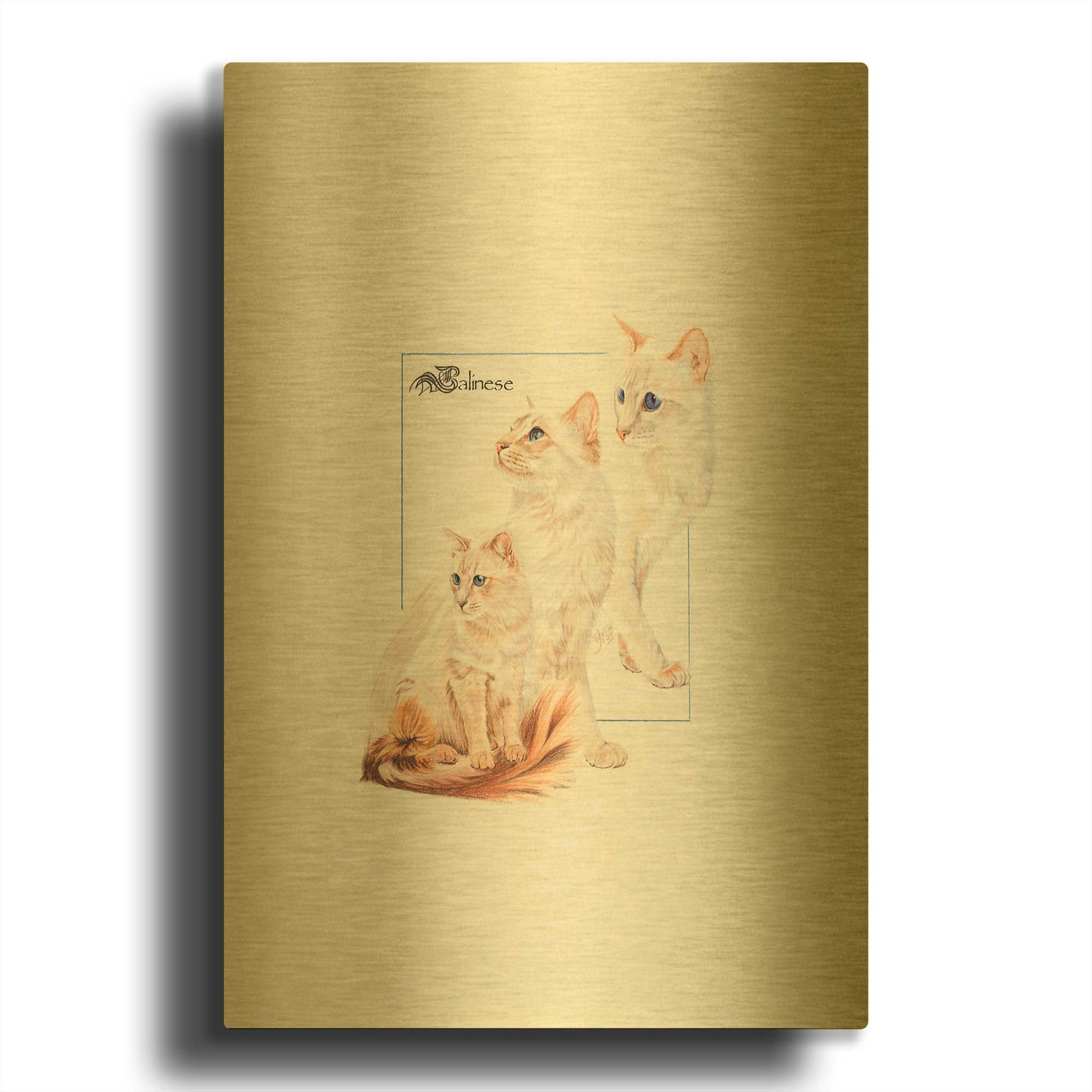 'Balinese' By Barbara Keith Gold Metal Wall Art