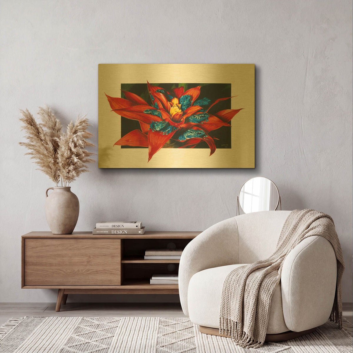 'Sevens' By Barbara Keith Gold Metal Wall Art