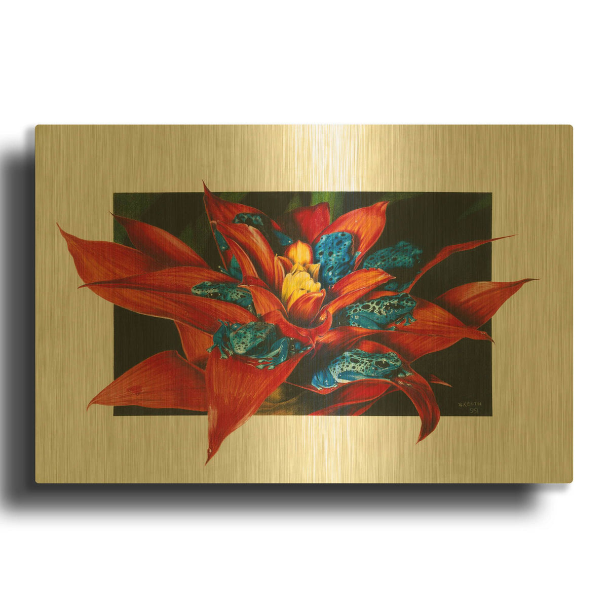 'Sevens' By Barbara Keith Gold Metal Wall Art