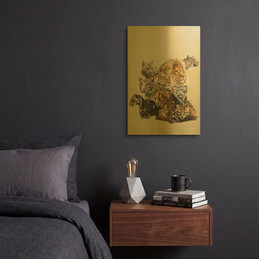 'All In The Family' By Barbara Keith Gold Metal Wall Art