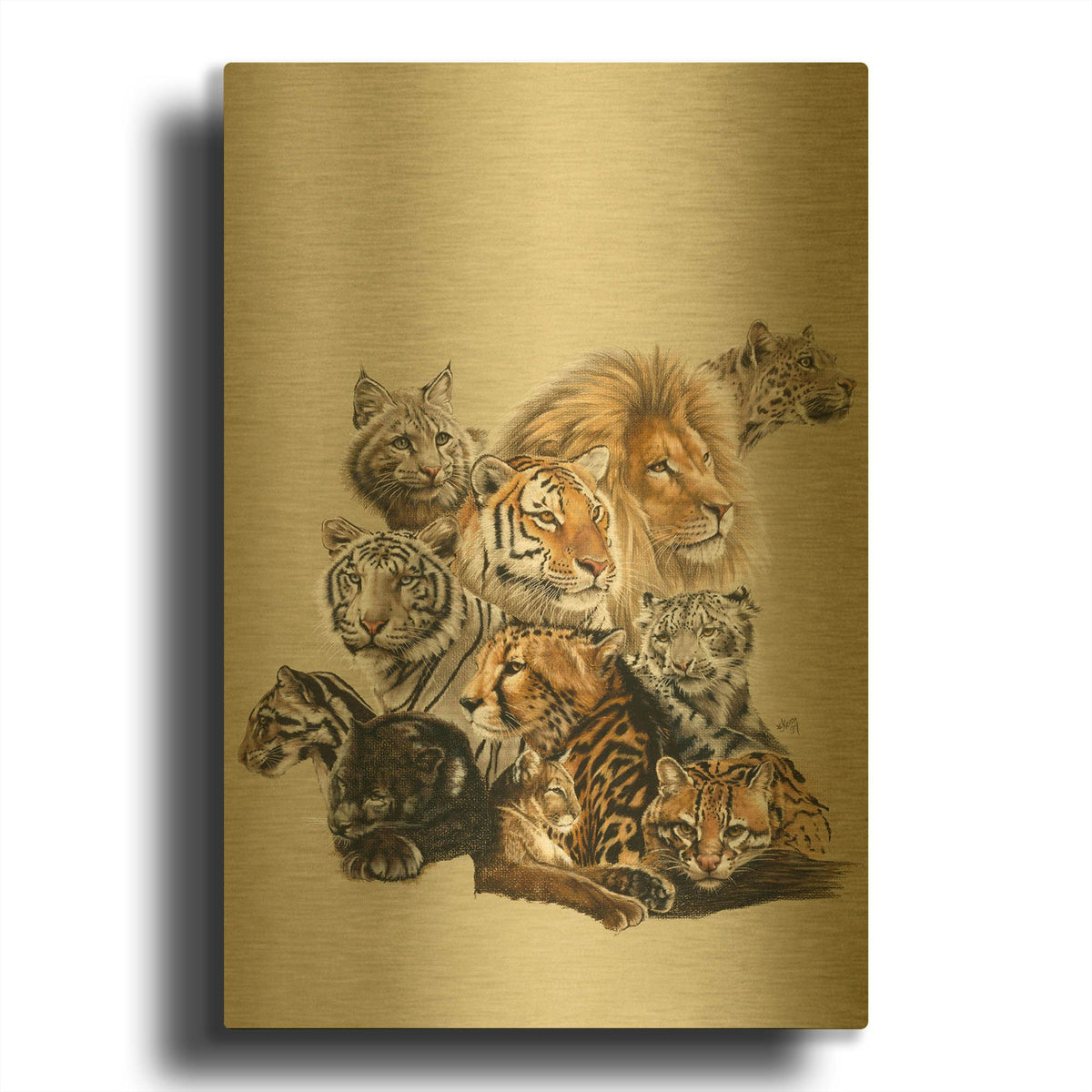 'All In The Family' By Barbara Keith Gold Metal Wall Art
