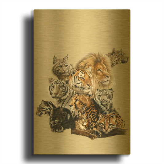 'All In The Family' By Barbara Keith Gold Metal Wall Art
