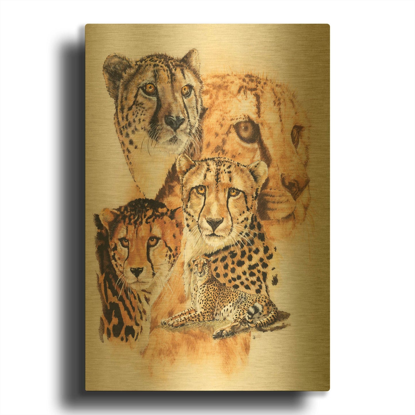 'Expeditious' By Barbara Keith Gold Metal Wall Art