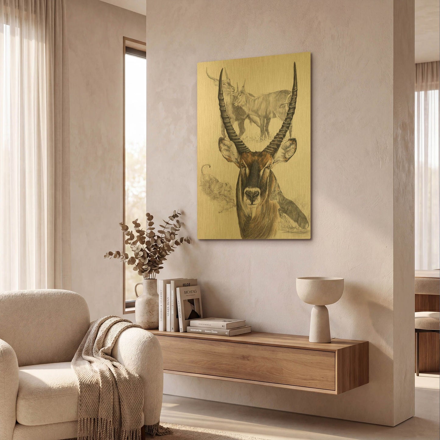 'Waterbuck' By Barbara Keith Gold Metal Wall Art