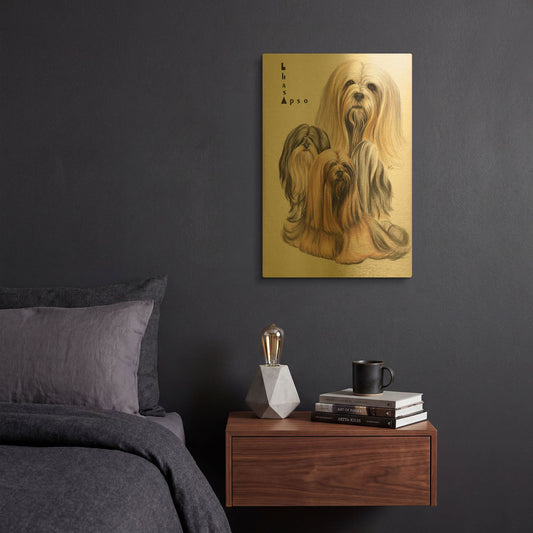 'Lhasa Apso' By Barbara Keith Gold Metal Wall Art