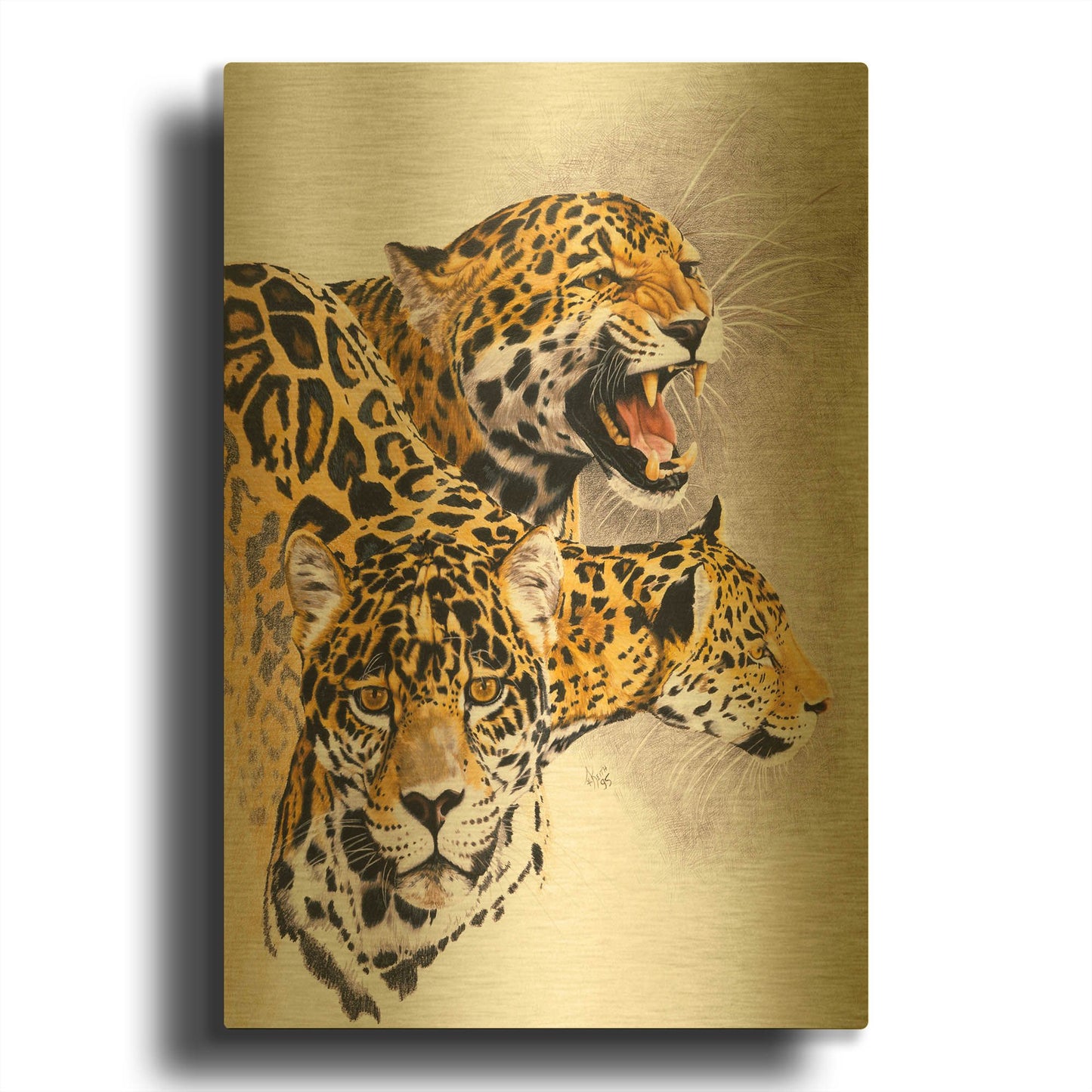 'Rain Forest Wrath' By Barbara Keith Gold Metal Wall Art