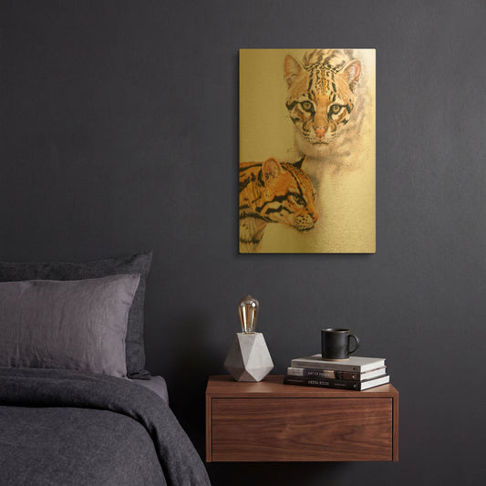'Moving Shadows' By Barbara Keith Gold Metal Wall Art