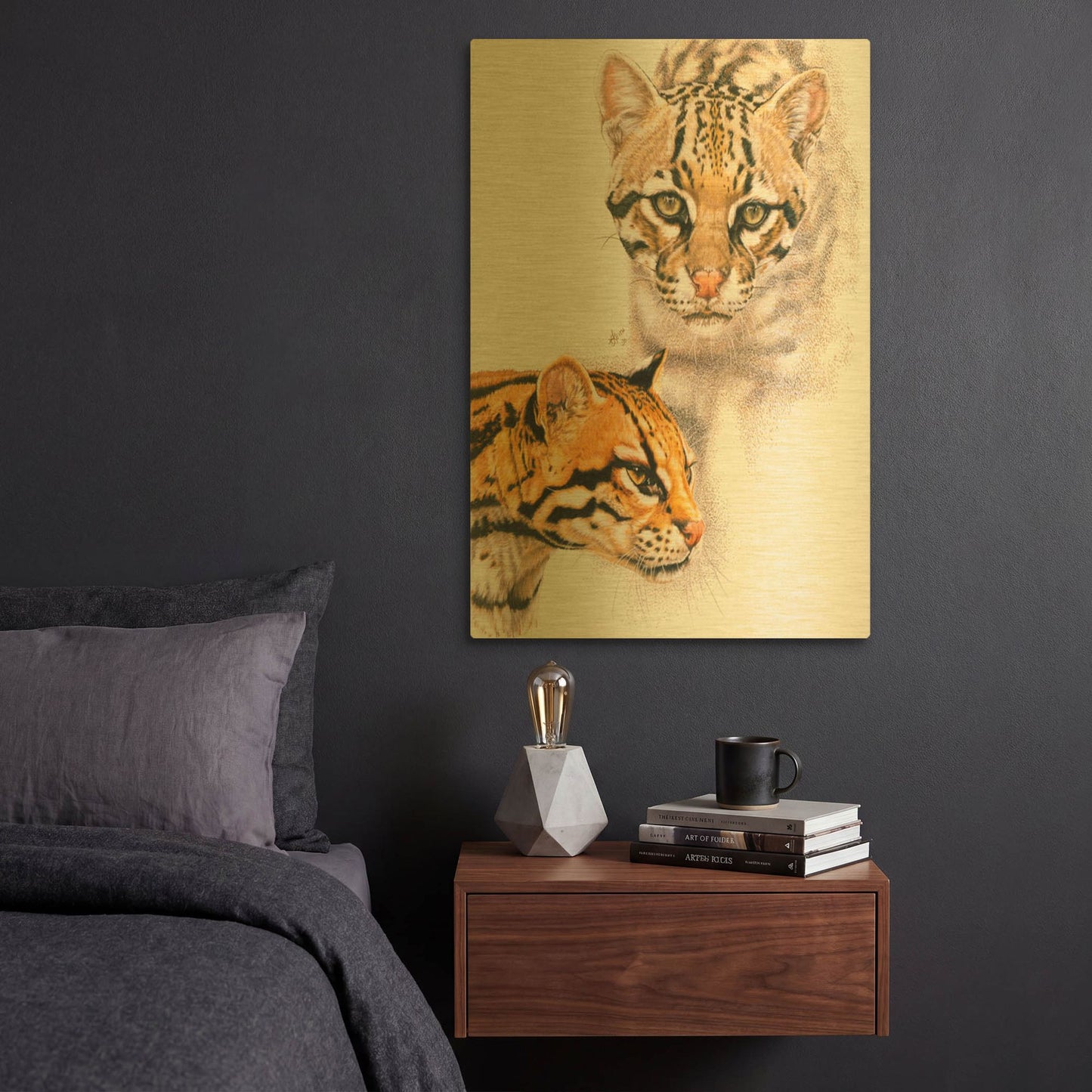 'Moving Shadows' By Barbara Keith Gold Metal Wall Art