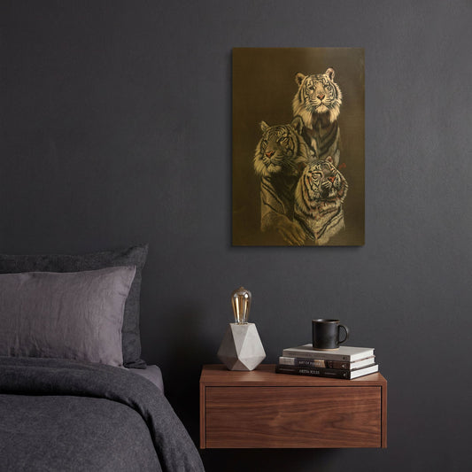 'Misty Alabaster' By Barbara Keith Gold Metal Wall Art