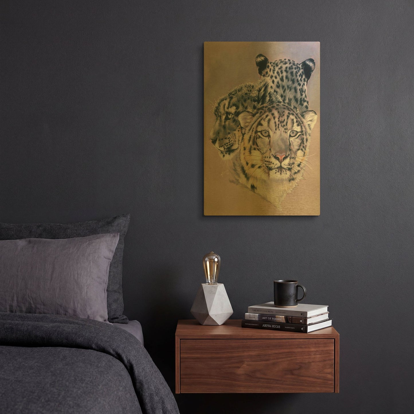 'Tapestry In Grey' By Barbara Keith Gold Metal Wall Art