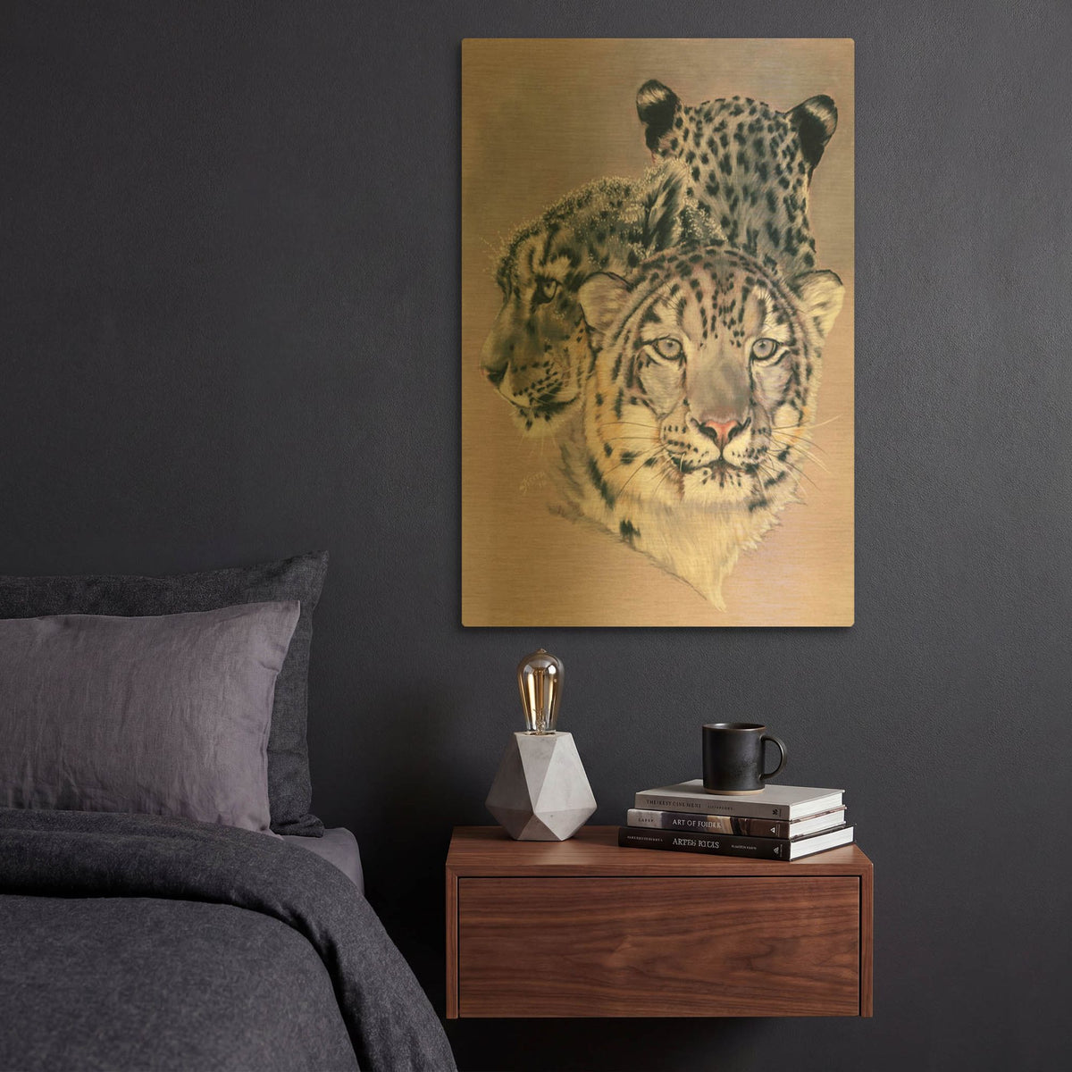 'Tapestry In Grey' By Barbara Keith Gold Metal Wall Art